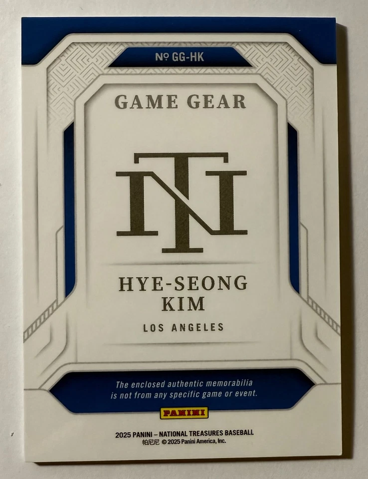National Treasures HyeSeong Kim RC 2025 azul juego equipo muestras trío parche 22/49 Foto 2 de 2
