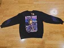 Betty Boop Official Women's Large Merchandise Motorcycle Crewneck Sweatshirt C11