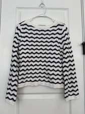 LOFT Ivory  Navy Stripe Long Sleeve Sweater, Size PS