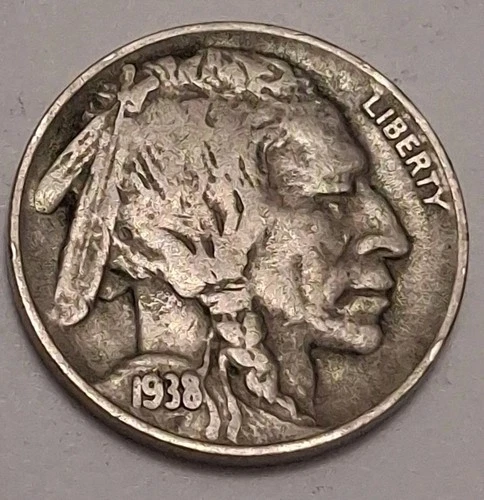 1938-D Buffalo Nickel- FULL HORN-Extra Fine Better Date Nice Original Coin BN831