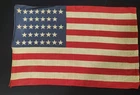 New Listing36 Star American Parade Flag Antique 1865  Civil War Nevada Early Original Old