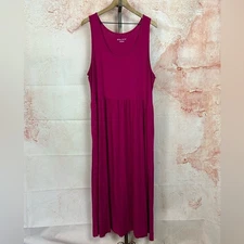 AVA & VIV raspberry modern boho maxi dress size 3X minimalist knit easywear