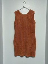 GUESS Rust Crochet Mini Dress - Boho Chic Summer Knit Festival Dress XXL