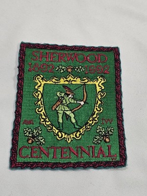 Vtg Sherwood Centennial Rare Patch Bow And Aarow Green 1892-1992