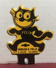 Vintage Chevrolet 4” Porcelain Sign - Felix the Cat License Topper Gas Sign