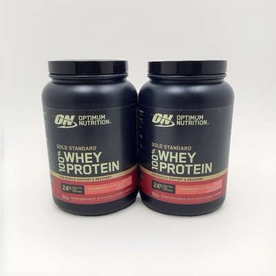 2X OPTIMUM NUTRITION 100% WHEY PROTEIN STRAWBERRIES & CREAM EXP 01/2027+