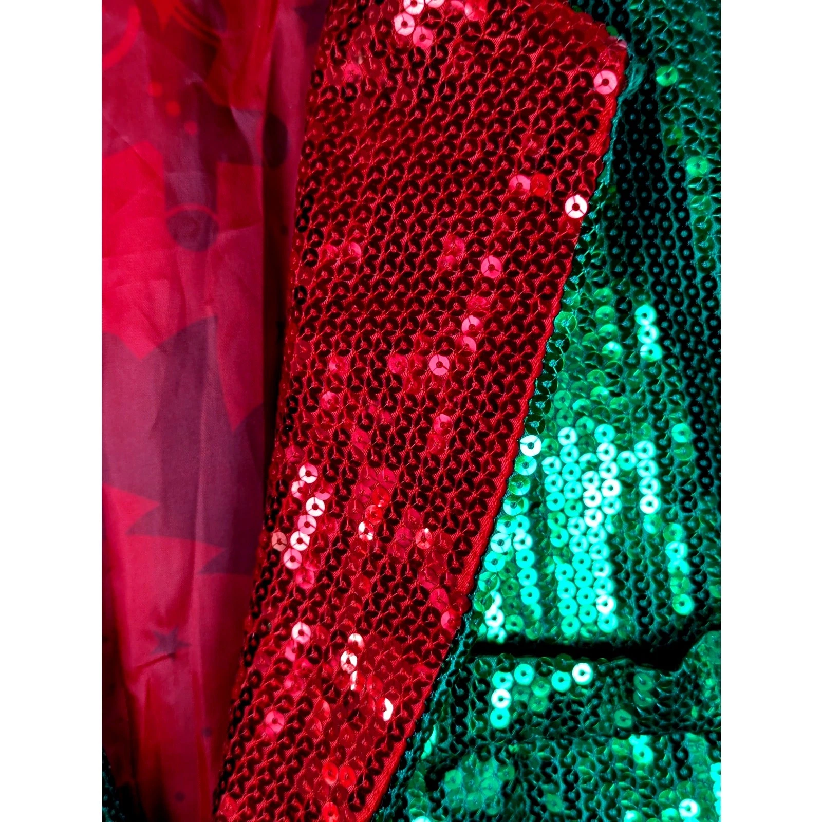 Suitmeister Mens XXL Christmas Sequin Blazer Jacket Two Tone Red Green Party - product detail image 3