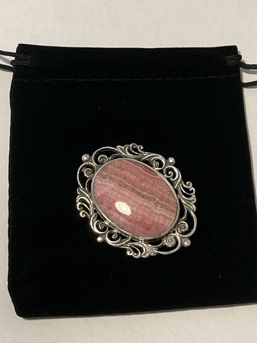 Enorme spilla vintage David Scott Walker in argento sterling e rodocrosite (1994) - Foto 11 di 11