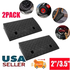 2/3.5'' Driveway Ramp Heavy Duty Vehicle Curb Rubber Threshold Ramp Professional