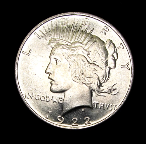 1922-D PEACE DOLLAR SOLID GEM BU - 90% SILVER $ - DENVER MINT