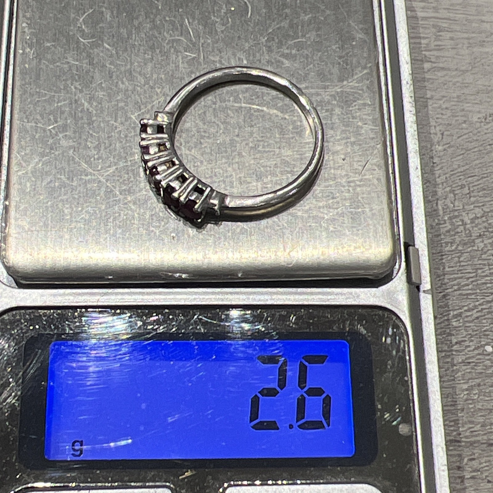 925 Sterling Silver Red Ruby Oval Five Stone Half… - image 12