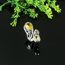 Citrine Gemstone 925 Sterling Silver Gift Jewelry Ring Size 6 Gift for Her h256