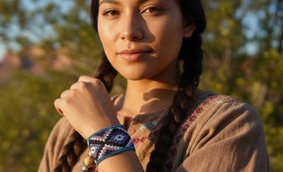 Native American Style Beaded Bracelet Boho Hippie Tribal Guatemalan Beadwork