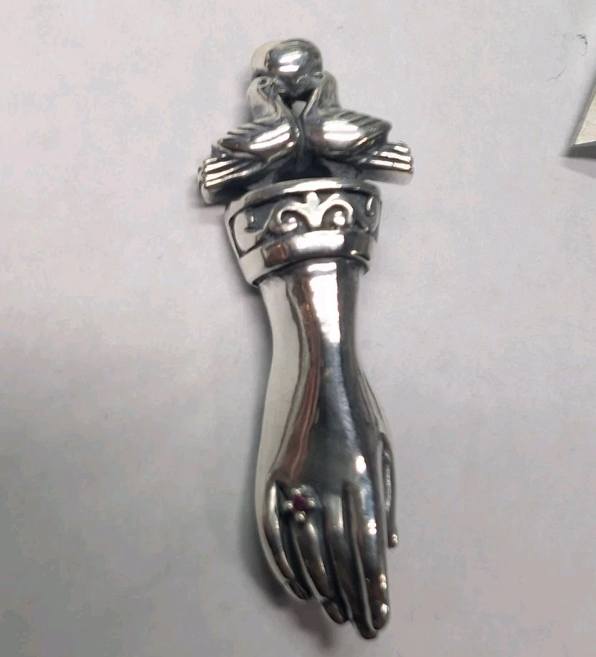 Palomas James Avery retiradas con broche de corazón a mano con rubí extremadamente raro Foto 2 de 4