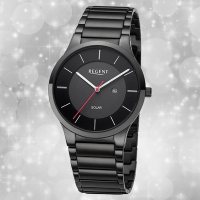 Armbanduhr Metall schwarz Herren Uhr Analog Regent Metallarmband UR1154105