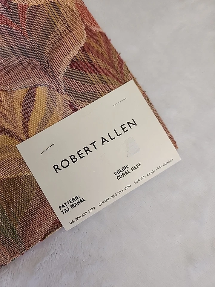 ROBERT ALLEN Taj Mahal Leeward Coral Reef 17 1/2 x 17 5/8" Woven Fabric Samples - Image 4 of 4