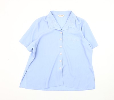 Bon Marché Damen Hemd blau mit Knopfleiste Größe 22