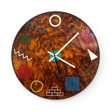 "PRIMARY SMOKE" Wall Clock by Kim Mullis as Wilderness Bodies