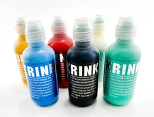 KRINK 6 Paint Marker Set K-60 15mm ROUND TIP black white red light blue 60ml