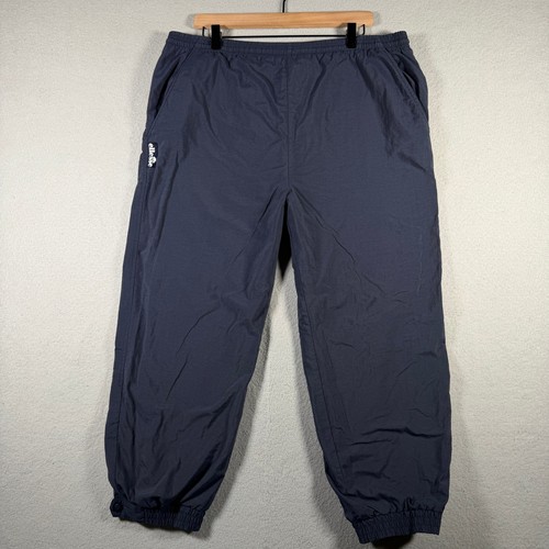 Ellesse, Vintage Ellesse Navy Blue Nylon Track Pants Joggers Size 42 Made in Hong Kong
