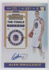 2019-20 Panini Contenders The Finals Ticket 49/49 Alen Smailagic #103 Auto 0f65