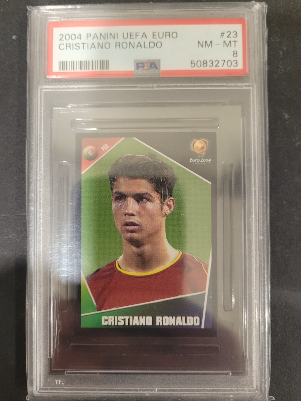 2004 PANINI UEFA EURO CRISTIANO RONALDO PSA 8 view 1