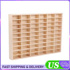 60 Grids Hot Wheels Diecast Wooden Display Storage Cabinet 1/64 Car Matchbox US