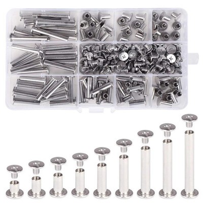 Chicago Binding Screws Assorted Kit,90 Sets 304 Stainless Steel Phillips Chicago