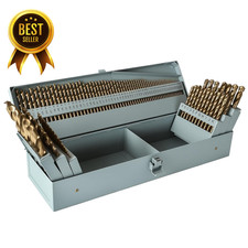 115 Piece Cobalt Drill Bit Set M35 High Speed Steel Twist Jobber Length Drill Bi