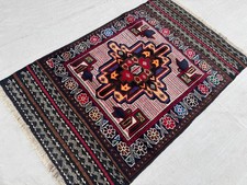 Antique Afghan Hand Knotted Vintage Wool 3x5Ft Rug Tribal Oriental Prayer Carpet