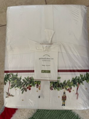 RARE! Pottery Barn ~GARLAND~ KING Sheet SET ~CHRISTMAS~ NUTCRACKER Holiday