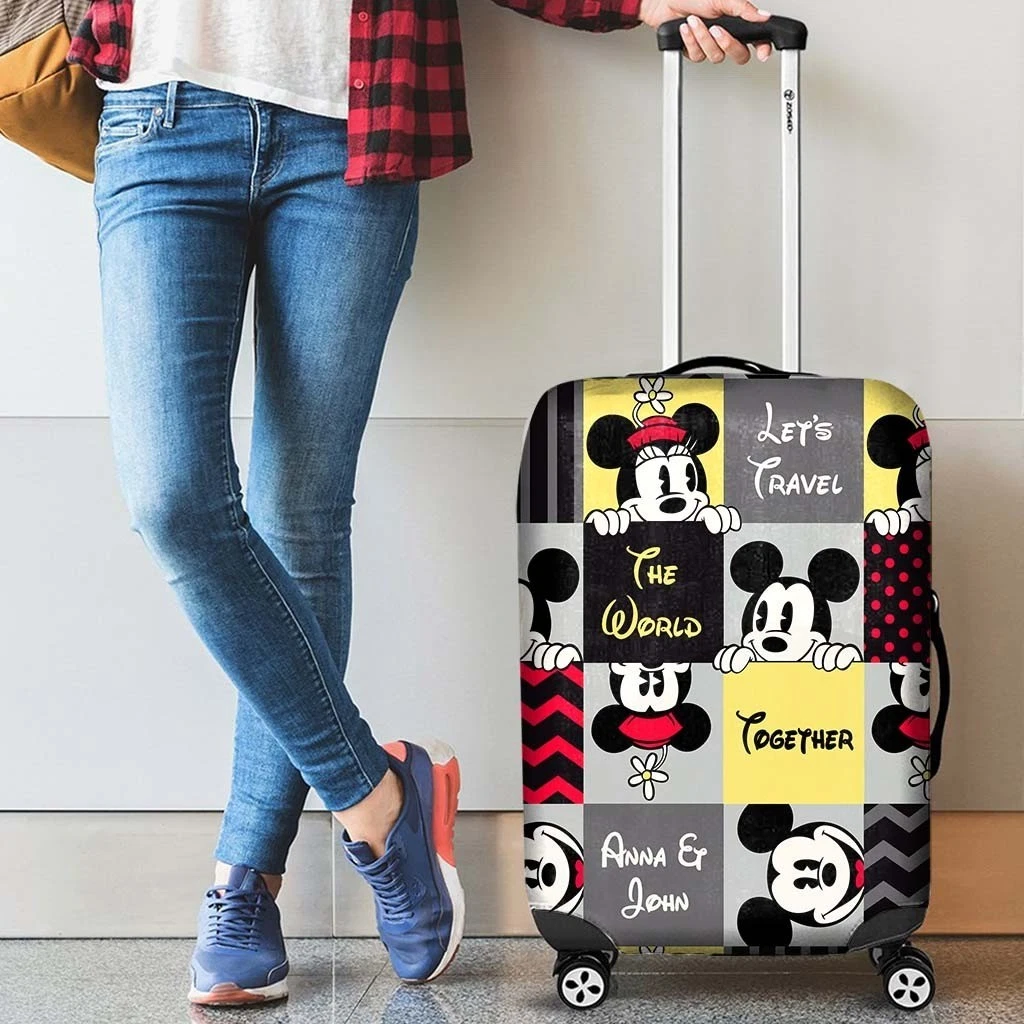 Personalized Mickey Minnie Couple Luggage Cover
