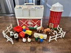 Vintage Fisher Price Little People Family Farm Play Set Silo Moo Barn Animals