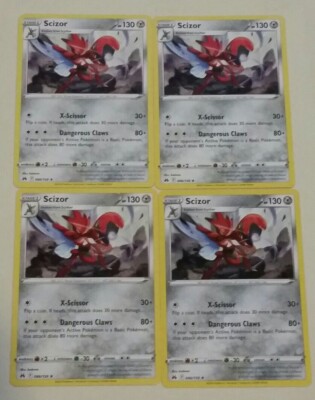 4x Pokémon TCG Crown Zenith: Scizor (085/159) - Rare - Near Mint 