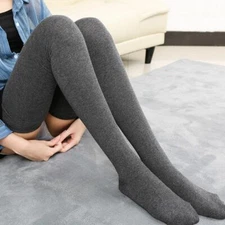 Girls Ladies Women Thigh High Over the Knee Socks Extra Long Cotton Stockings US