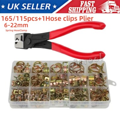 165X Hose Spring Clamps & Clic-R Type Practical Collar Pliers CV Boot ...