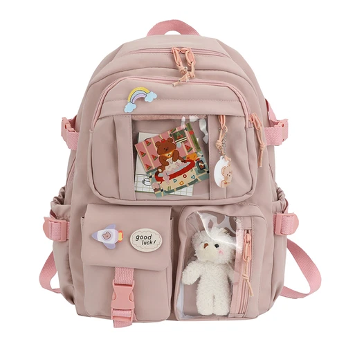 Mochila Escolar para Adolescentes Kawaii Lindo Oso Colegio Viaje Bolso Informal para Niñas Mujeres - Imagen 17 de 19