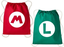 Mario und Luigi Kordelzugbeutel, Super Mario Bros Tasche, Schulranzen