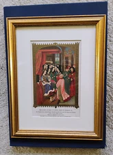COURT OF MARY OF ANJOU, WIFE OF CHARLES VII-CHROMOLITHOGRAPH FRAMED 1868