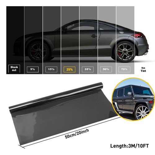 25% VLT Dark Smoke Black Tint Film Window Tint Film Car Vinyl Roll 50cm x 300cm - Picture 11 of 11