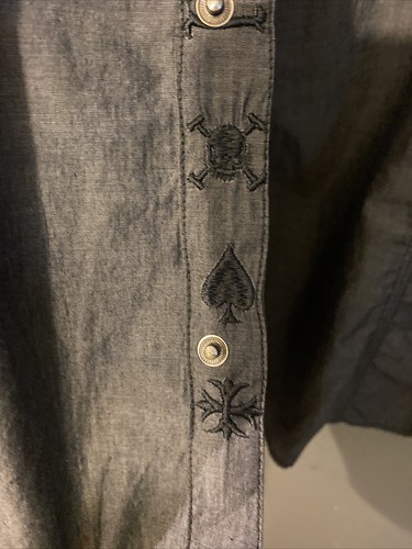Guess Los Angeles Embroidered Snap up Mens Shirt XXL Rock Saved My Soul - Picture 3 of 11