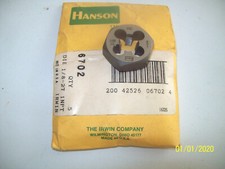 Irwin Hanson 1/8-27  6702 High Carbon Steel Hexagon Taper Pipe 1"  Flat Die