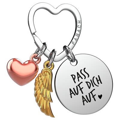 ''Ich liebe dich'' Schutzengel Schlüsselanhänger - Glücksbringer Charms mit Gravur