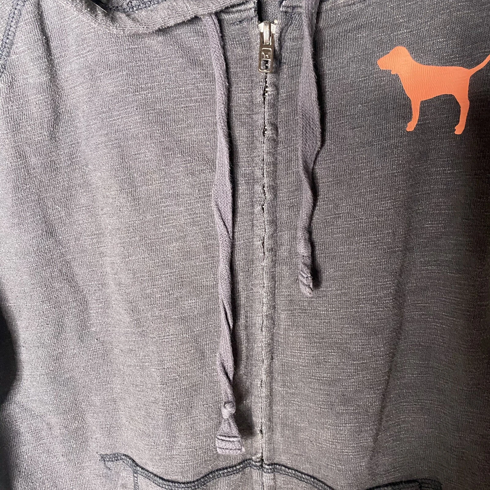 UNDERCOVER Victorias Secret ROSA Felpa con Cappuccio Manica Lunga Full Zip Giacca Donna Taglia Media