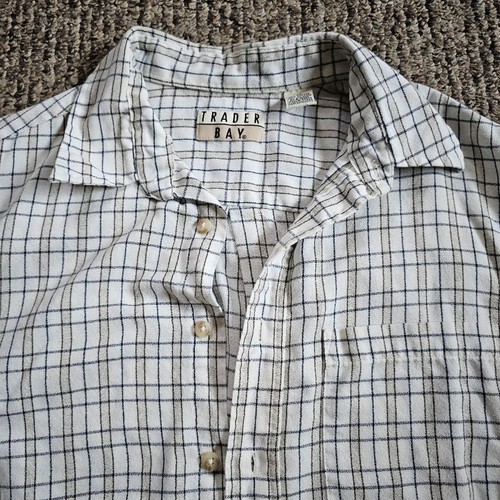 Trader Bay Tattersall Checked Long Sleeve Button Down Brown Navy Cream Medium - Picture 3 of 10
