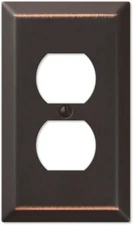 Amerelle 163DDB Century Wallplate, 1 Duplex, Steel, Aged Bronze, 1-Pack