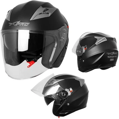 Casco Jet Moto Scooter Omologato ECE 22 Città DOPPIA VISIERA Antigraffio