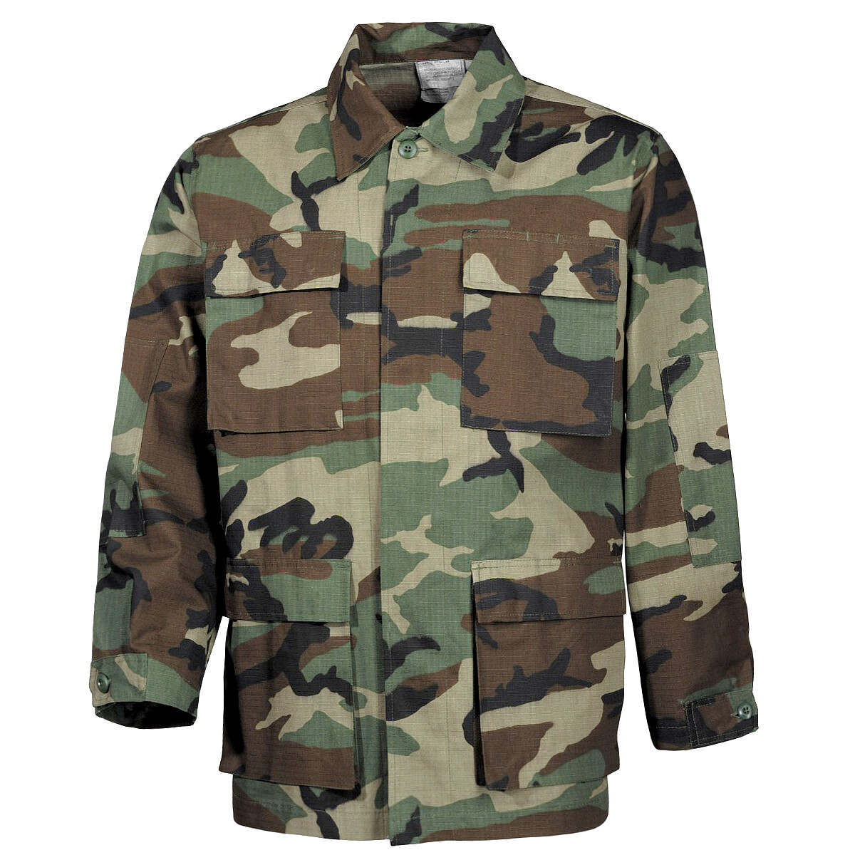 Cazadora de campaña MFH US BDU Ripstop Hombre Outdoor Militar Caza Woodland Camo