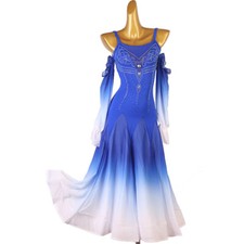 NEW Latin Ballroom Dance Dress Modern Salsa Waltz Standard Long Dress F852