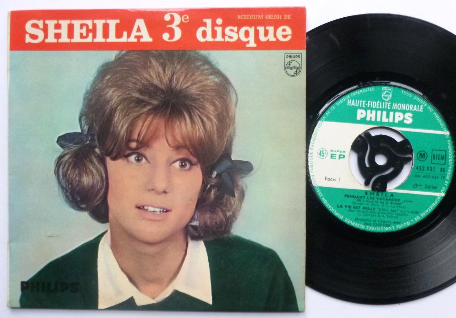 Sheila Pendant Les Vacances EP Philips 432931BE EX/EX 1960 French pressing in pi